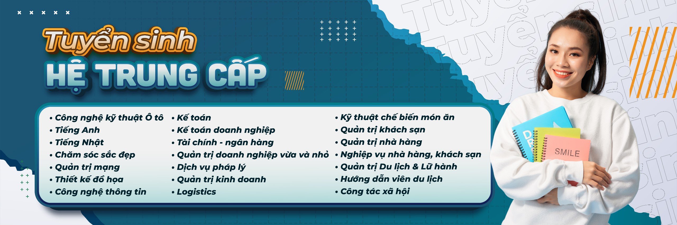 Tuyển sinh các ngành hệ Trung cấp